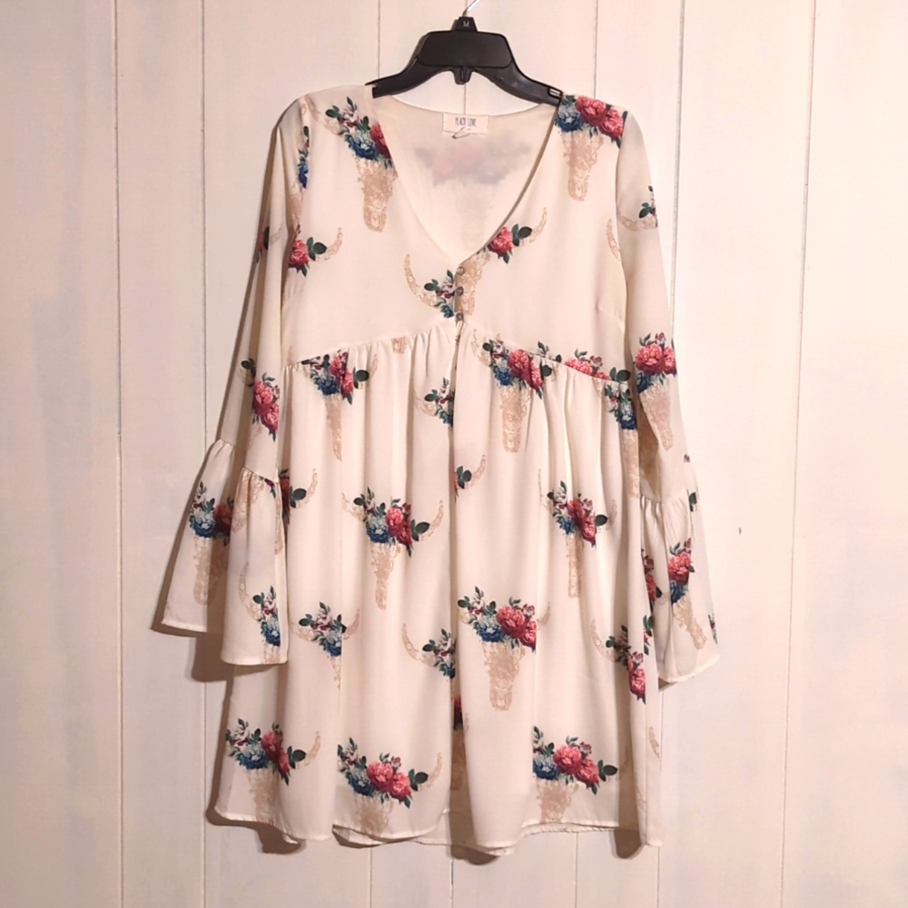 White Bell sleeve dress